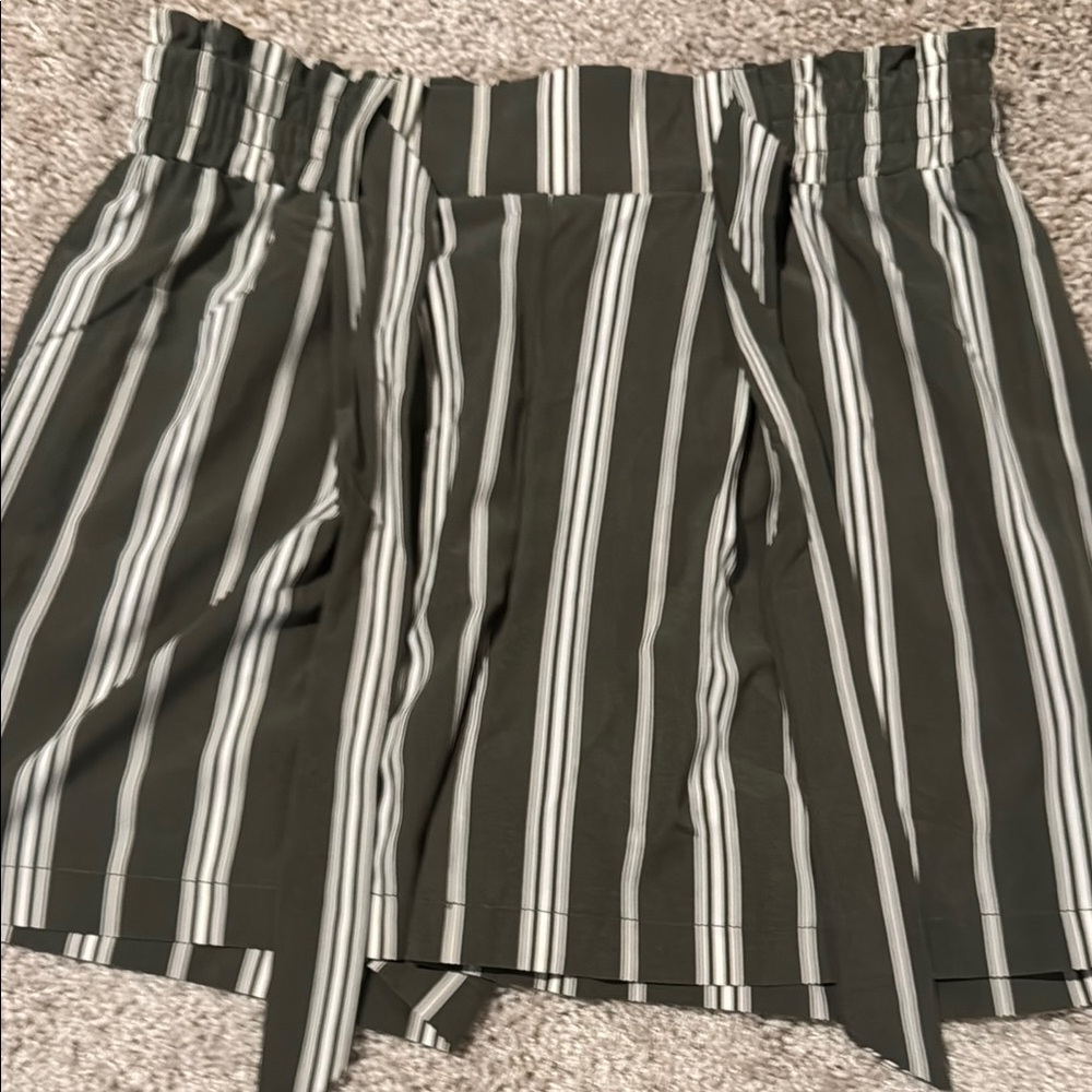 Striped Green Women's Shorts